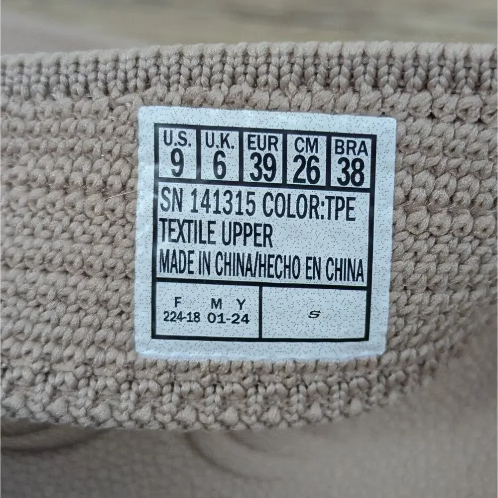 Skechers Arch Fit On The GO Sandals Womens 9 Taupe Knit Thong Flip Flops NEW